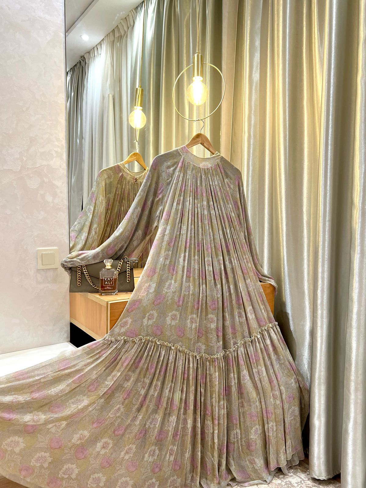 Robe Longue Mousseline Over size — Édition Doublée Fleurie (Qualité Export)