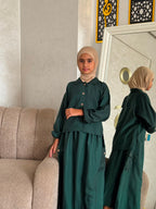 Ensemble SARA Popeline Export — Blouse Cropped & Jupe à Poches (10-16 ans)