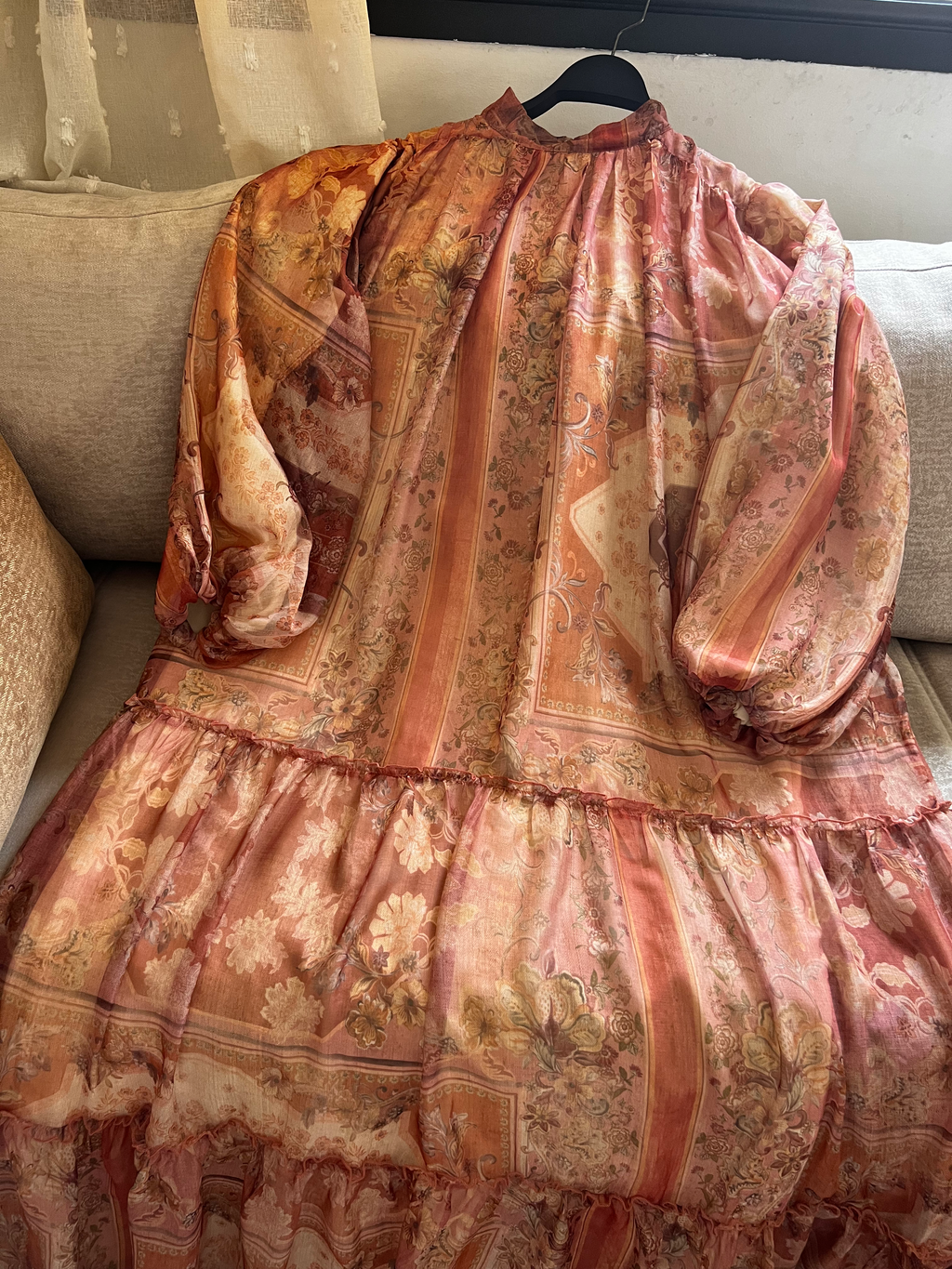 Robe Longue Mousseline Doublée (Qualité Export) + Ceinture