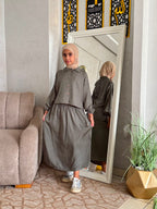 Ensemble SARA Popeline Export — Blouse Cropped & Jupe à Poches (10-16 ans)