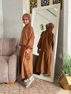 Ensemble SARA Popeline Export — Blouse Cropped & Jupe à Poches (10-16 ans)