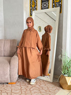 Ensemble SARA Popeline Export — Blouse Cropped & Jupe à Poches (10-16 ans)