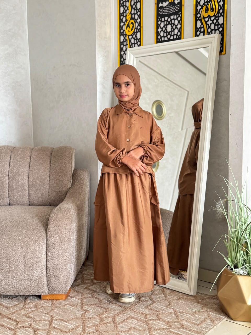 Ensemble SARA Popeline Export — Blouse Cropped & Jupe à Poches (10-16 ans)