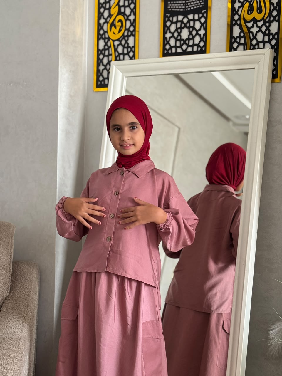 Ensemble SARA Popeline Export — Blouse Cropped & Jupe à Poches (10-16 ans)
