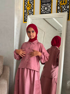 Ensemble SARA Popeline Export — Blouse Cropped & Jupe à Poches (10-16 ans)