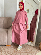 Ensemble SARA Popeline Export — Blouse Cropped & Jupe à Poches (10-16 ans)