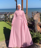 Robe Longue Asymétrique Tissu Canata Export — Élégance & Distinction