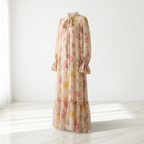 Robe Longue Mousseline Doublée (Qualité Export)