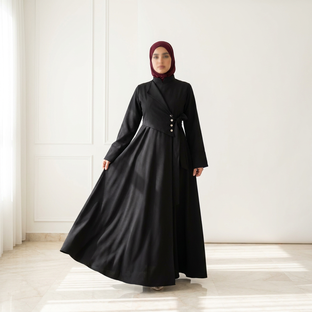 Robe Longue Asymétrique Tissu Canata Export — Élégance & Distinction