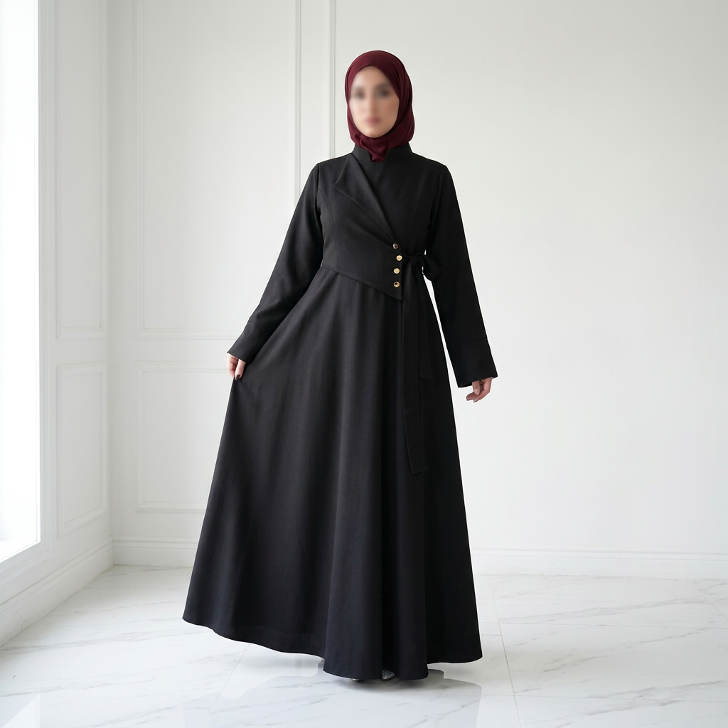 Robe Longue Asymétrique Tissu Canata Export — Élégance & Distinction
