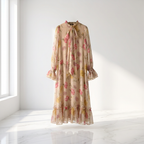 Robe Longue Mousseline Doublée (Qualité Export)